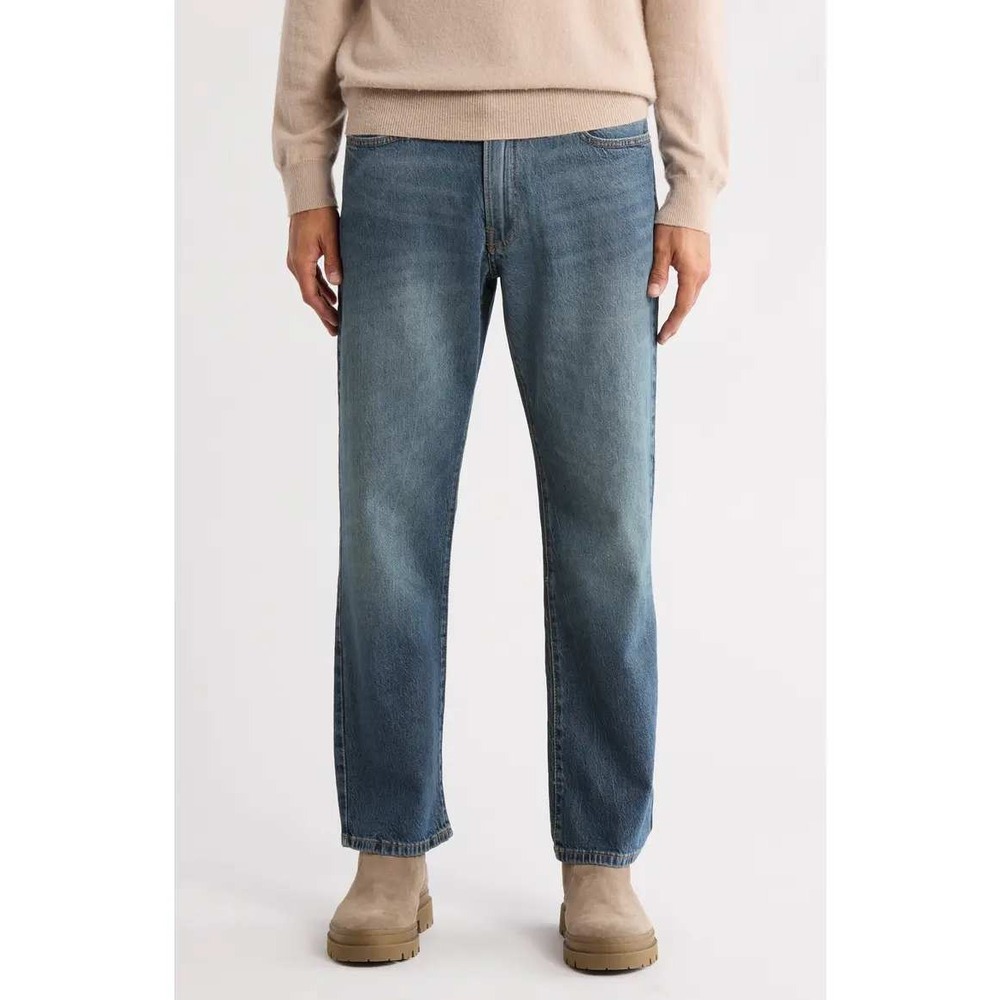 NWT Lucky Brand 363 Straight Jeans Mens 32x32 Blue Faded Wash Denim